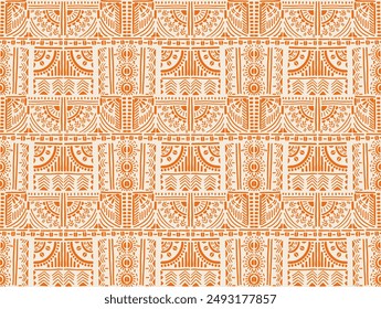 Tribal vector ornament. Seamless African pattern. Ethnic carpet with chevrons. Aztec style. Geometric mosaic on the tile, majolica. Ancient interior. Modern rug. Geo print on textile. Kente Cloth.