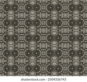 Tribal vector ornament. Seamless African pattern. Ethnic carpet with chevrons. Aztec style. Geometric mosaic on the tile, majolica. Ancient interior. Modern rug. Geo print on textile. Kente Cloth.