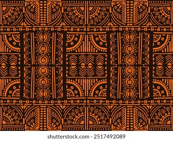 Tribal vector ornament. Seamless African pattern. Ethnic carpet with chevrons. Aztec style. Geometric mosaic on the tile, majolica. Ancient interior. Modern rug. Geo print on textile. Kente Cloth.