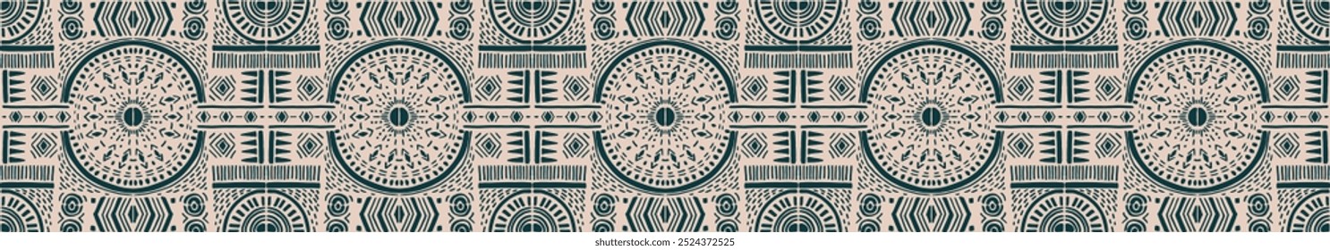 Tribal vector ornament. Seamless African pattern. Ethnic carpet with chevrons. Aztec style. Geometric mosaic on the tile, majolica. Ancient interior. Modern rug. Geo print on textile. Kente Cloth.