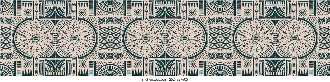 Tribal vector ornament. Seamless African pattern. Ethnic carpet with chevrons. Aztec style. Geometric mosaic on the tile, majolica. Ancient interior. Modern rug. Geo print on textile. Kente Cloth.