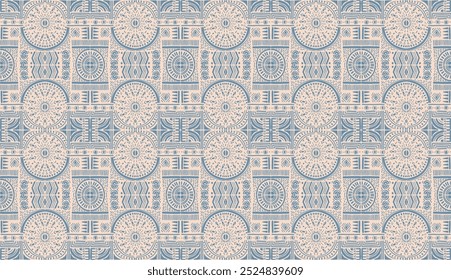 Tribal vector ornament. Seamless African pattern. Ethnic carpet with chevrons. Aztec style. Geometric mosaic on the tile, majolica. Ancient interior. Modern rug. Geo print on textile. Kente Cloth.