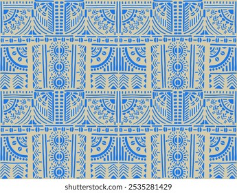 Tribal vector ornament. Seamless African pattern. Ethnic carpet with chevrons. Aztec style. Geometric mosaic on the tile, majolica. Ancient interior. Modern rug. Geo print on textile. Kente Cloth.