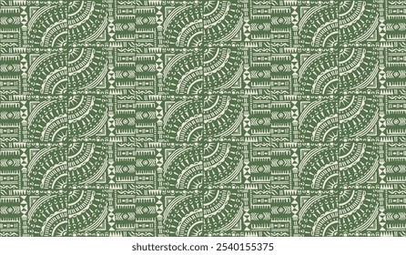 Tribal vector ornament. Seamless African pattern. Ethnic carpet with circle, wave. Aztec style. Geometric mosaic on the tile, majolica. Ancient interior. Modern rug. Geo print on textile. Kente Cloth.