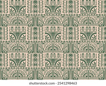 Tribal vector ornament. Seamless African pattern. Ethnic carpet with chevrons. Aztec style. Geometric mosaic on the tile, majolica. Ancient interior. Modern rug. Geo print on textile. Kente Cloth.