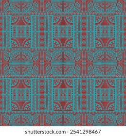 Tribal vector ornament. Seamless African pattern. Ethnic carpet with chevrons. Aztec style. Geometric mosaic on the tile, majolica. Ancient interior. Modern rug. Geo print on textile. Kente Cloth.