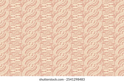 Tribal vector ornament. Seamless African pattern. Ethnic carpet with circle, wave. Aztec style. Geometric mosaic on the tile, majolica. Ancient interior. Modern rug. Geo print on textile. Kente Cloth.