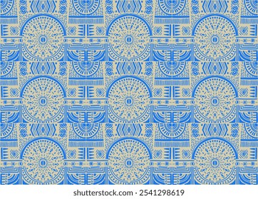 Tribal vector ornament. Seamless African pattern. Ethnic carpet with chevrons. Aztec style. Geometric mosaic on the tile, majolica. Ancient interior. Modern rug. Geo print on textile. Kente Cloth.