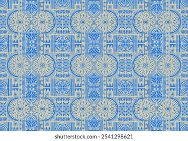 Tribal vector ornament. Seamless African pattern. Ethnic carpet with chevrons. Aztec style. Geometric mosaic on the tile, majolica. Ancient interior. Modern rug. Geo print on textile. Kente Cloth.