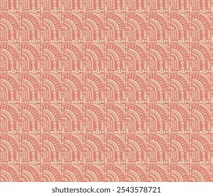 Tribal vector ornament. Seamless African pattern. Ethnic carpet with circle, wave. Aztec style. Geometric mosaic on the tile, majolica. Ancient interior. Modern rug. Geo print on textile. Kente Cloth.