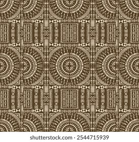 Tribal vector ornament. Seamless African pattern. Ethnic carpet with chevrons. Aztec style. Geometric mosaic on the tile, majolica. Ancient interior. Modern rug. Geo print on textile. Kente Cloth.