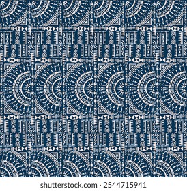 Tribal vector ornament. Seamless African pattern. Ethnic carpet with chevrons. Aztec style. Geometric mosaic on the tile, majolica. Ancient interior. Modern rug. Geo print on textile. Kente Cloth.