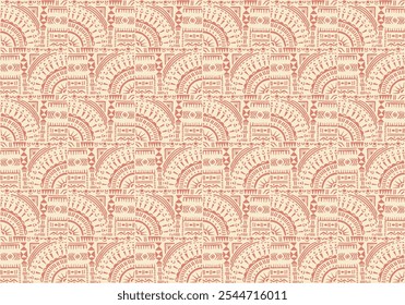 Tribal vector ornament. Seamless African pattern. Ethnic carpet with circle, wave. Aztec style. Geometric mosaic on the tile, majolica. Ancient interior. Modern rug. Geo print on textile. Kente Cloth.