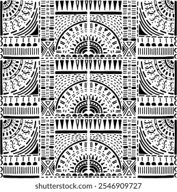 Tribal vector ornament. Seamless African pattern. Ethnic carpet with chevrons. Aztec style. Geometric mosaic on the tile, majolica. Ancient interior. Modern rug. Geo print on textile. Kente Cloth.
