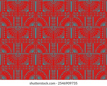 Tribal vector ornament. Seamless African pattern. Ethnic carpet with chevrons. Aztec style. Geometric mosaic on the tile, majolica. Ancient interior. Modern rug. Geo print on textile. Kente Cloth.