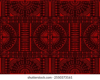 Tribal vector ornament. Seamless African pattern. Ethnic carpet with chevrons. Aztec style. Geometric mosaic on the tile, majolica. Ancient interior. Modern rug. Geo print on textile. Kente Cloth.