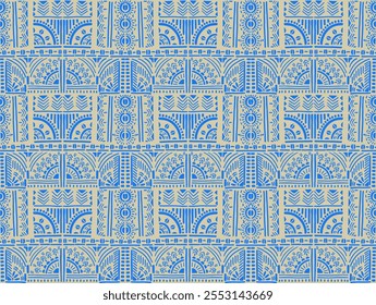 Tribal vector ornament. Seamless African pattern. Ethnic carpet with chevrons. Aztec style. Geometric mosaic on the tile, majolica. Ancient interior. Modern rug. Geo print on textile. Kente Cloth.