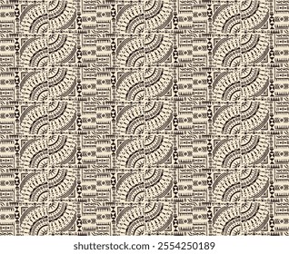 Tribal vector ornament. Seamless African pattern. Ethnic carpet with chevrons. Aztec style. Geometric mosaic on the tile, majolica. Ancient interior. Modern rug. Geo print on textile. Kente Cloth.