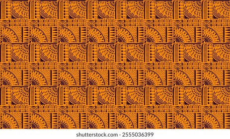 Tribal vector ornament. Seamless African pattern. Ethnic carpet with chevrons. Aztec style. Geometric mosaic on the tile, majolica. Ancient interior. Modern rug. Geo print on textile. Kente Cloth.
