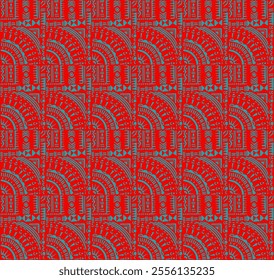 Tribal vector ornament. Seamless African pattern. Ethnic carpet with chevrons. Aztec style. Geometric mosaic on the tile, majolica. Ancient interior. Modern rug. Geo print on textile. Kente Cloth.
