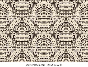 Tribal vector ornament. Seamless African pattern. Ethnic carpet with chevrons. Aztec style. Geometric mosaic on the tile, majolica. Ancient interior. Modern rug. Geo print on textile. Kente Cloth.