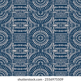 Tribal vector ornament. Seamless African pattern. Ethnic carpet with chevrons. Aztec style. Geometric mosaic on the tile, majolica. Ancient interior. Modern rug. Geo print on textile. Kente Cloth.