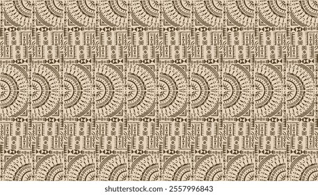 Tribal vector ornament. Seamless African pattern. Ethnic carpet with chevrons. Aztec style. Geometric mosaic on the tile, majolica. Ancient interior. Modern rug. Geo print on textile. Kente Cloth.