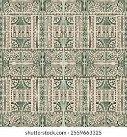 Tribal vector ornament. Seamless African pattern. Ethnic carpet with chevrons. Aztec style. Geometric mosaic on the tile, majolica. Ancient interior. Modern rug. Geo print on textile. Kente Cloth.