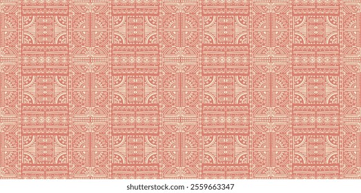 Tribal vector ornament. Seamless African pattern. Ethnic carpet with chevrons. Aztec style. Geometric mosaic on the tile, majolica. Ancient interior. Modern rug. Geo print on textile. Kente Cloth.