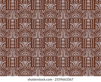 Tribal vector ornament. Seamless African pattern. Ethnic carpet with chevrons. Aztec style. Geometric mosaic on the tile, majolica. Ancient interior. Modern rug. Geo print on textile. Kente Cloth.