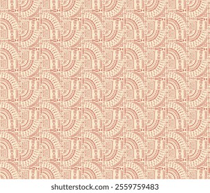 Tribal vector ornament. Seamless African pattern. Ethnic carpet with circle, wave. Aztec style. Geometric mosaic on the tile, majolica. Ancient interior. Modern rug. Geo print on textile. Kente Cloth.