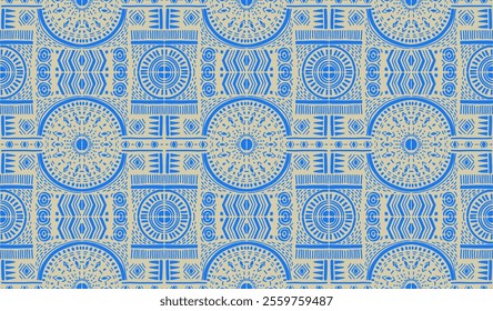 Tribal vector ornament. Seamless African pattern. Ethnic carpet with chevrons. Aztec style. Geometric mosaic on the tile, majolica. Ancient interior. Modern rug. Geo print on textile. Kente Cloth.