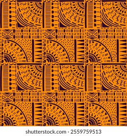 Tribal vector ornament. Seamless African pattern. Ethnic carpet with chevrons. Aztec style. Geometric mosaic on the tile, majolica. Ancient interior. Modern rug. Geo print on textile. Kente Cloth.