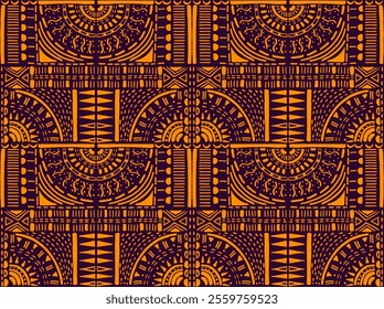 Tribal vector ornament. Seamless African pattern. Ethnic carpet with chevrons. Aztec style. Geometric mosaic on the tile, majolica. Ancient interior. Modern rug. Geo print on textile. Kente Cloth.