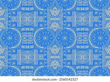 Tribal vector ornament. Seamless African pattern. Ethnic carpet with chevrons. Aztec style. Geometric mosaic on the tile, majolica. Ancient interior. Modern rug. Geo print on textile. Kente Cloth.