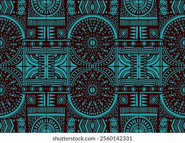 Tribal vector ornament. Seamless African pattern. Ethnic carpet with chevrons. Aztec style. Geometric mosaic on the tile, majolica. Ancient interior. Modern rug. Geo print on textile. Kente Cloth.