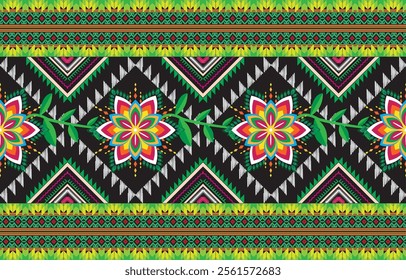 Tribal vector ornament. Seamless African pattern. Ethnic carpet with chevrons. Aztec style. Geometric mosaic on the tile, majolica. Ancient interior. Modern rug. Geo print on textile. Kente Cloth.