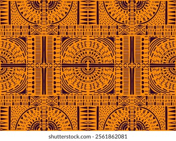 Tribal vector ornament. Seamless African pattern. Ethnic carpet with chevrons. Aztec style. Geometric mosaic on the tile, majolica. Ancient interior. Modern rug. Geo print on textile. Kente Cloth.