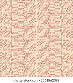 Tribal vector ornament. Seamless African pattern. Ethnic carpet with circle, wave. Aztec style. Geometric mosaic on the tile, majolica. Ancient interior. Modern rug. Geo print on textile. Kente Cloth.