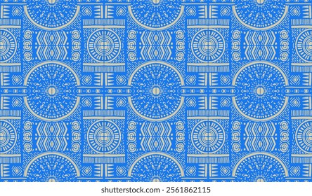 Tribal vector ornament. Seamless African pattern. Ethnic carpet with chevrons. Aztec style. Geometric mosaic on the tile, majolica. Ancient interior. Modern rug. Geo print on textile. Kente Cloth.