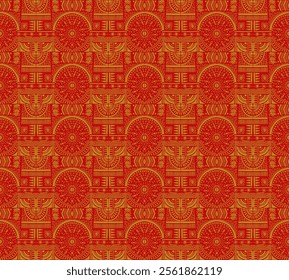 Tribal vector ornament. Seamless African pattern. Ethnic carpet with chevrons. Aztec style. Geometric mosaic on the tile, majolica. Ancient interior. Modern rug. Geo print on textile. Kente Cloth.