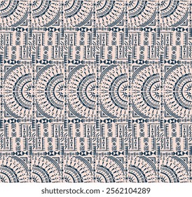 Tribal vector ornament. Seamless African pattern. Ethnic carpet with chevrons. Aztec style. Geometric mosaic on the tile, majolica. Ancient interior. Modern rug. Geo print on textile. Kente Cloth.