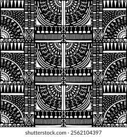 Tribal vector ornament. Seamless African pattern. Ethnic carpet with chevrons. Aztec style. Geometric mosaic on the tile, majolica. Ancient interior. Modern rug. Geo print on textile. Kente Cloth.