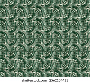 Tribal vector ornament. Seamless African pattern. Ethnic carpet with circle, wave. Aztec style. Geometric mosaic on the tile, majolica. Ancient interior. Modern rug. Geo print on textile. Kente Cloth.