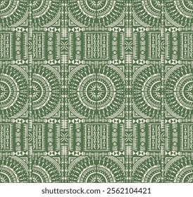 Tribal vector ornament. Seamless African pattern. Ethnic carpet with circle, wave. Aztec style. Geometric mosaic on the tile, majolica. Ancient interior. Modern rug. Geo print on textile. Kente Cloth.