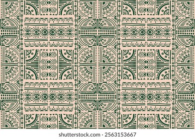 Tribal vector ornament. Seamless African pattern. Ethnic carpet with chevrons. Aztec style. Geometric mosaic on the tile, majolica. Ancient interior. Modern rug. Geo print on textile. Kente Cloth.