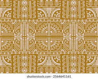 Tribal vector ornament. Seamless African pattern. Ethnic carpet with chevrons. Aztec style. Geometric mosaic on the tile, majolica. Ancient interior. Modern rug. Geo print on textile. Kente Cloth.