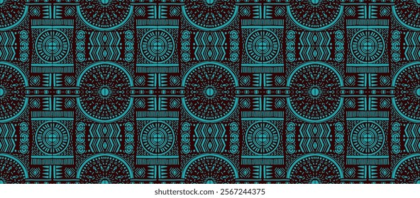 Tribal vector ornament. Seamless African pattern. Ethnic carpet with chevrons. Aztec style. Geometric mosaic on the tile, majolica. Ancient interior. Modern rug. Geo print on textile. Kente Cloth.