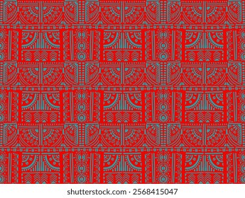 Tribal vector ornament. Seamless African pattern. Ethnic carpet with chevrons. Aztec style. Geometric mosaic on the tile, majolica. Ancient interior. Modern rug. Geo print on textile. Kente Cloth.