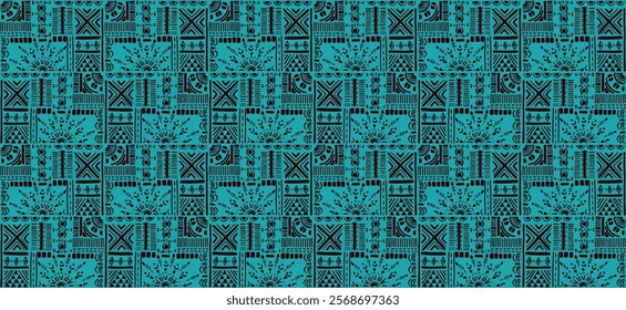 Tribal vector ornament. Seamless African pattern. Ethnic carpet with chevrons. Aztec style. Geometric mosaic on the tile, majolica. Ancient interior. Modern rug. Geo print on textile. Kente Cloth.